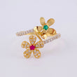 Anillo Abrazo de Flores 1.9g / T5 1/2 Oro Amarillo 18K