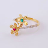 Anillo Abrazo de Flores 1.9g / T5 1/2 Oro Amarillo 18K