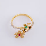 Anillo Abrazo de Flores 1.9g / T5 1/2 Oro Amarillo 18K