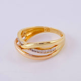 Anillo Triple Enlace 4.35g / T7 1/2 Tres Oros 18K