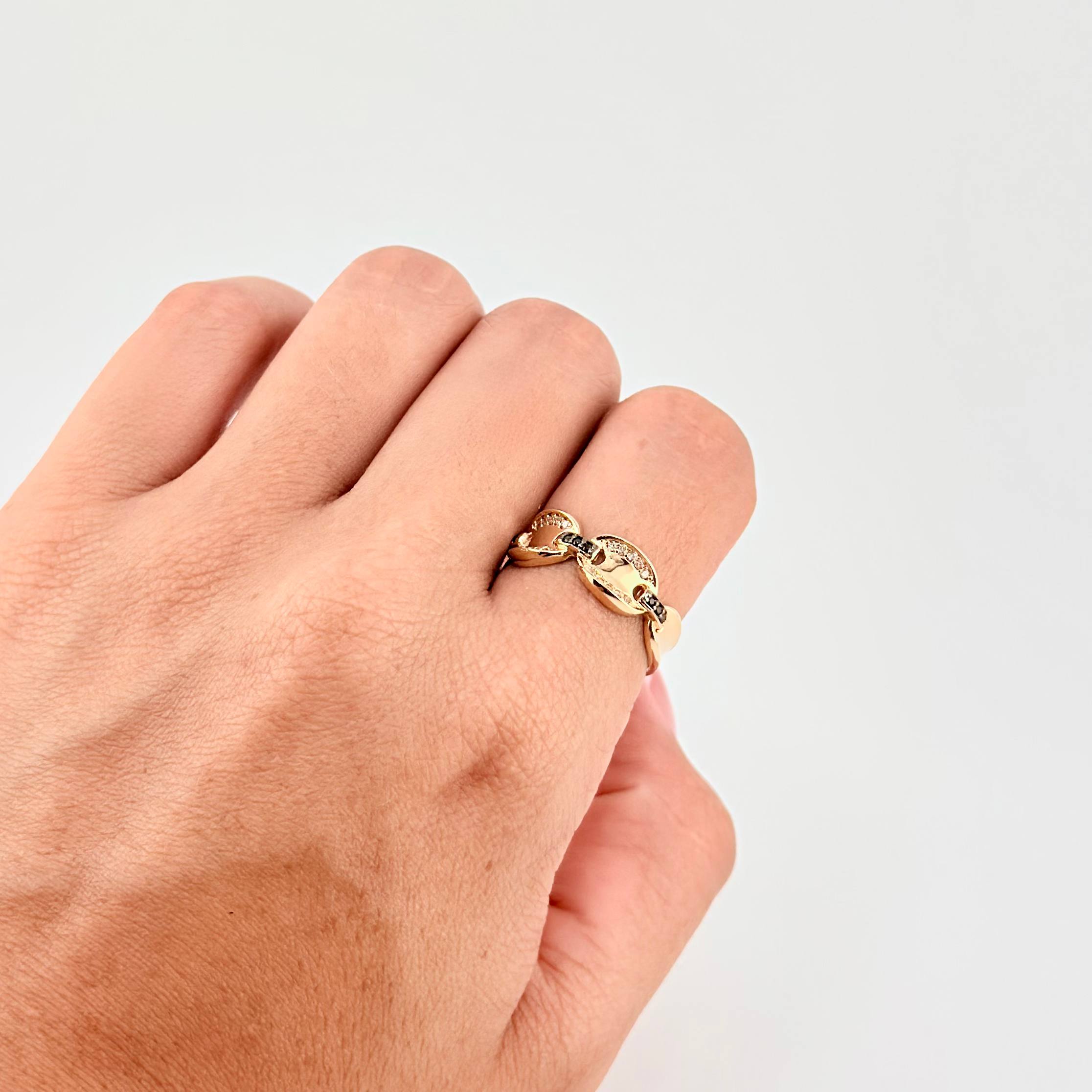 Anillo Cadena 3.6g / T7 1/4 Oro Amarillo 18K