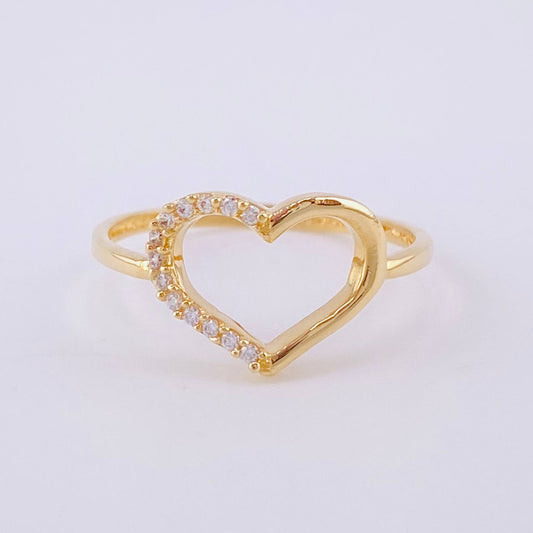 Anillo Silueta Corazón 1.45g / T8 Oro Amarillo 18K