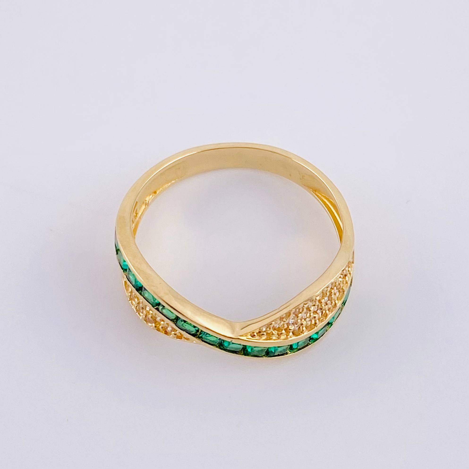 Anillo Carril Cruzado 2.8g / T6 1/4 Oro Amarillo 18K