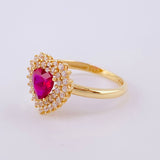 Anillo Solitario Corazón Tupido 3.25g / T6 3/4 Oro Amarillo 18K