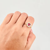 Anillo Solitario Corazón Tupido 3.25g / T6 3/4 Oro Amarillo 18K