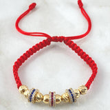 Pulsera Roja Herrajes Aros 3.85gr / Oro Amarillo 18K *