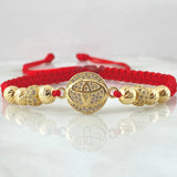 Pulsera Roja Herraje Marca Automovil 5.4gr / Oro Amarillo 18K *