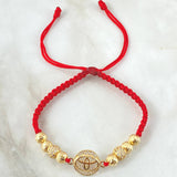 Pulsera Roja Herraje Marca Automovil 5.4gr / Oro Amarillo 18K *