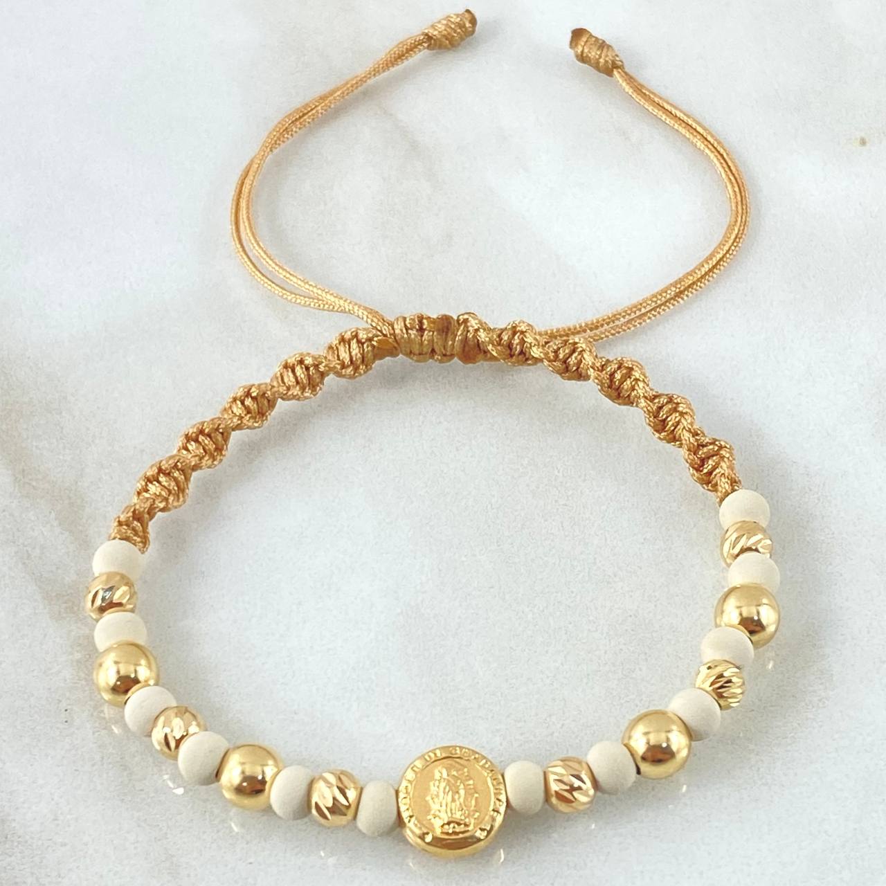 Pulsera Dorada Herraje Virgen de Guadalupe 1.6gr / Oro Amarillo 18K *