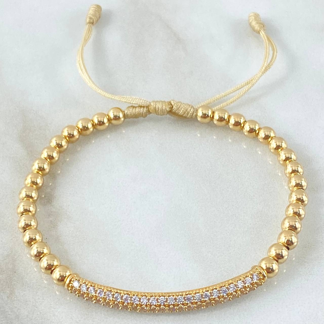 Pulsera Beige Herraje Tubo 5.35gr / Oro Amarillo 18K *