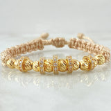 Pulsera Beige Herrajes Aros 4.3gr / Oro Amarillo 18K *