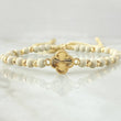 Pulsera Beige Herraje Trebol 2.15gr / Oro Amarillo 18K *