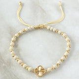 Pulsera Beige Herraje Trebol 2.15gr / Oro Amarillo 18K *