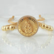 Pulsera Dorada Herraje Virgen del Carmen 5.5gr / Oro Amarillo 18K *