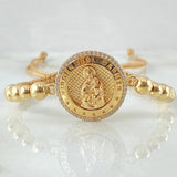 Pulsera Dorada Herraje Virgen del Carmen 5.5gr / Oro Amarillo 18K *