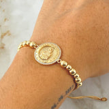 Pulsera Dorada Herraje Virgen del Carmen 5.5gr / Oro Amarillo 18K *