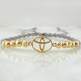 Pulsera Gris Herraje Marca Automovil 2.55gr / Oro Amarillo 18K *