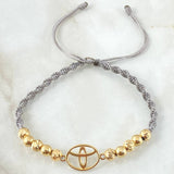 Pulsera Gris Herraje Marca Automovil 2.55gr / Oro Amarillo 18K *