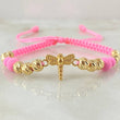 Pulsera Rosada Herraje Libelula 2.05gr / Oro Amarillo 18K *