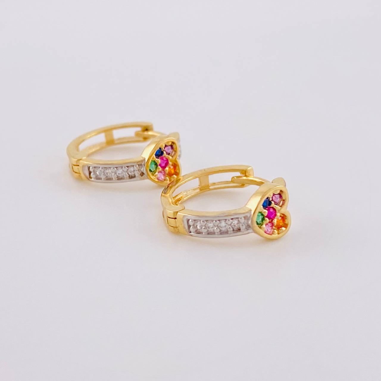 Candongas Corazón Tupido 2.25g / 1.2cm Oro Amarillo 18K
