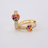 Candongas Corazón Tupido 2.25g / 1.2cm Oro Amarillo 18K