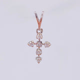 Dije Mini Cruz Diamantes 8pts 0.35gr / 1.5cm / Oro Blanco 18K