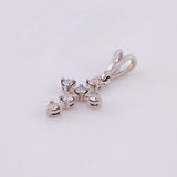 Dije Mini Cruz Diamantes 8pts 0.35gr / 1.5cm / Oro Blanco 18K