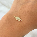Herraje Ojo Turco 0.45gr / 1.5cm / Circones Blancos Verde Oro Amarillo 18K