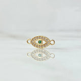 Herraje Ojo Turco 0.45gr / 1.5cm / Circones Blancos Verde Oro Amarillo 18K