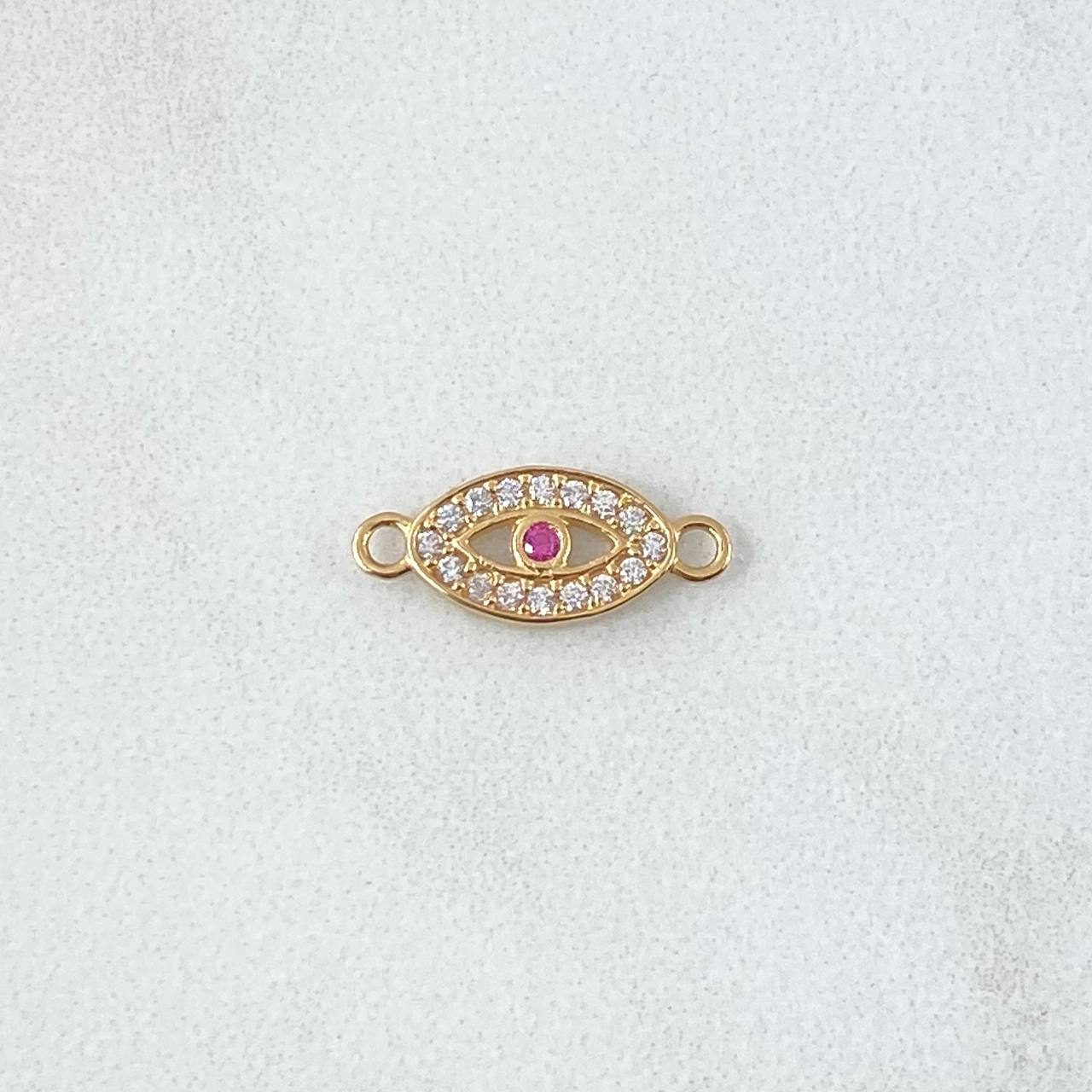 Herraje Ojo Turco 0.45gr / 1.5cm / Circones Blancos Fucsia Oro Amarillo 18K *