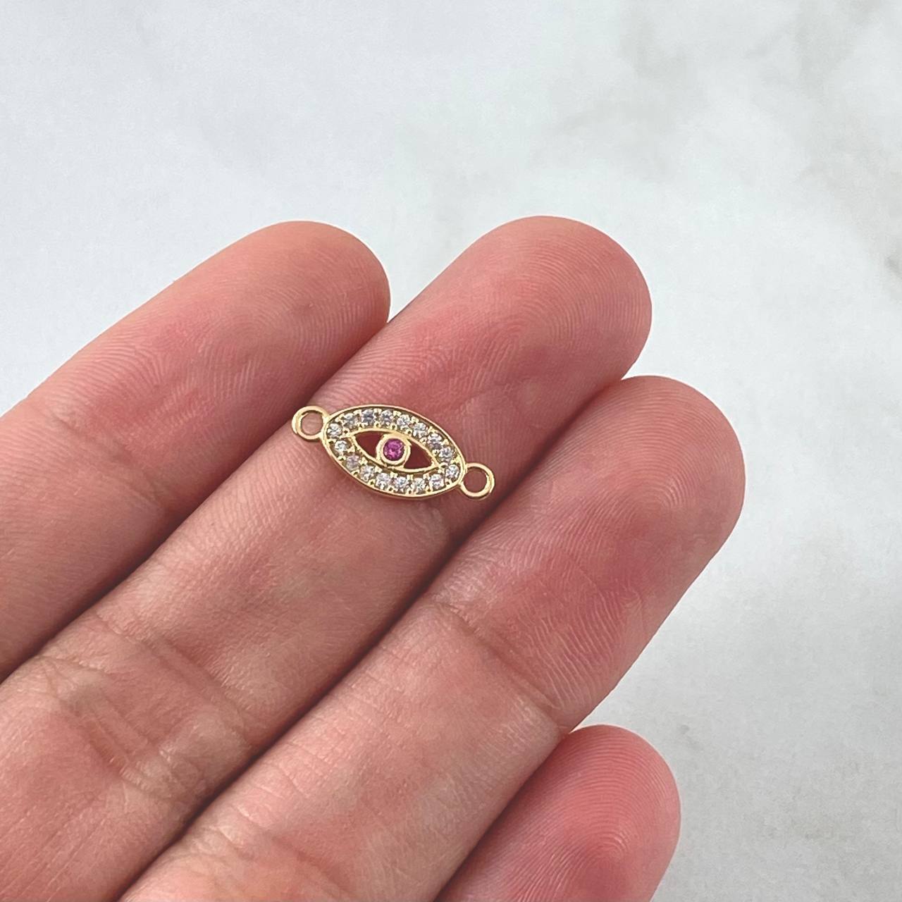 Herraje Ojo Turco 0.5gr / 1.5cm / Circones Blancos Fucsia Oro Amarillo 18K