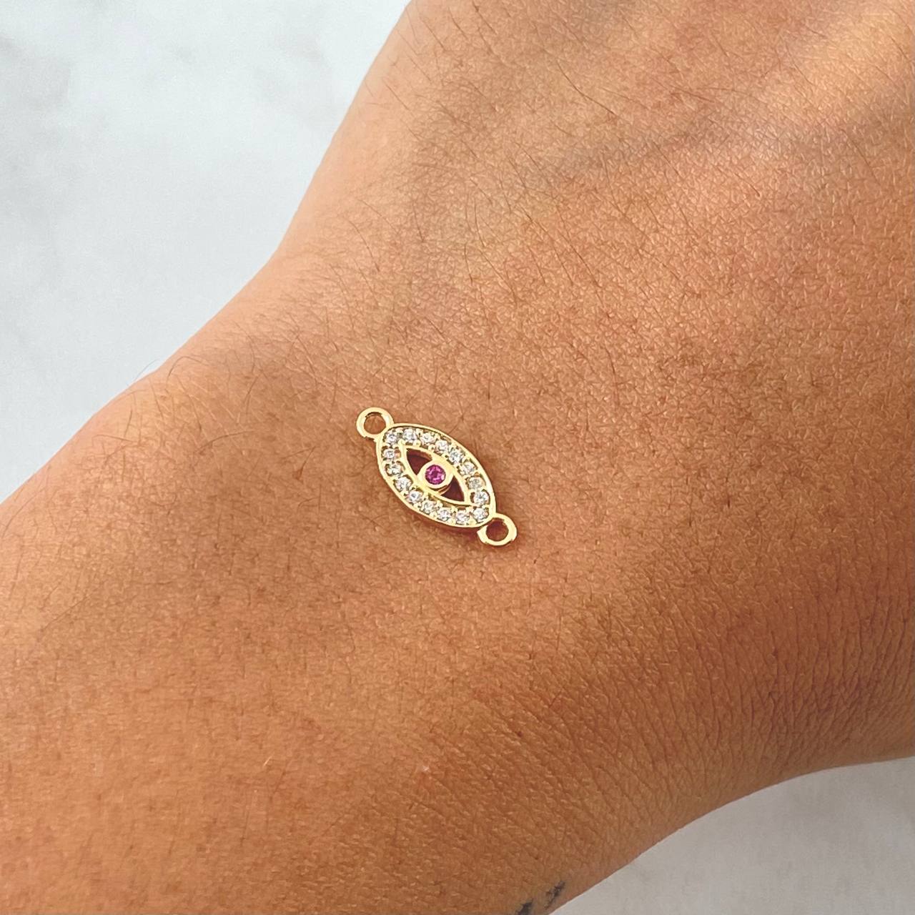 Herraje Ojo Turco 0.5gr / 1.5cm / Circones Blancos Fucsia Oro Amarillo 18K