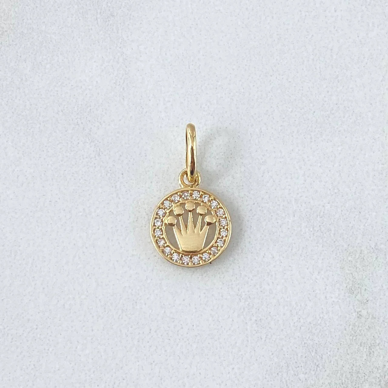 Dije Medalla Corona 0.7 g / 1.6 cm Oro Amarillo 18K