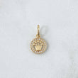 Dije Circulo Corona RX 0.75gr / 1.7cm /  Circones Blancos Oro Amarillo 18K