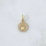 Dije Medalla Corona 0.7 g / 1.6 cm Oro Amarillo 18K