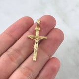 Dije Cruz Cristo Olivo 2.4gr / 3.5cm / Oro Amarillo 18K
