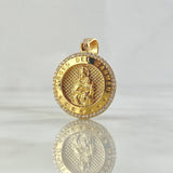 Dije Virgen del Carmen 4.4gr / 3cm / Circulo enmallado Circones Blancos Oro Amarillo 18K ©