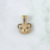 Dije Cara Oso Panda 2.8gr / 2cm / Circones Blancos Negros Oro Amarillo 18K