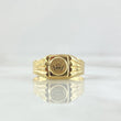 Anillo Cuadro Corona Lineas Lisas 1.5gr / T9 / Oro Amarillo 18K ©