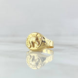 Anillo Sello Caballo Media Herradura 1.2gr / T5 / Oro Amarillo 18K ©