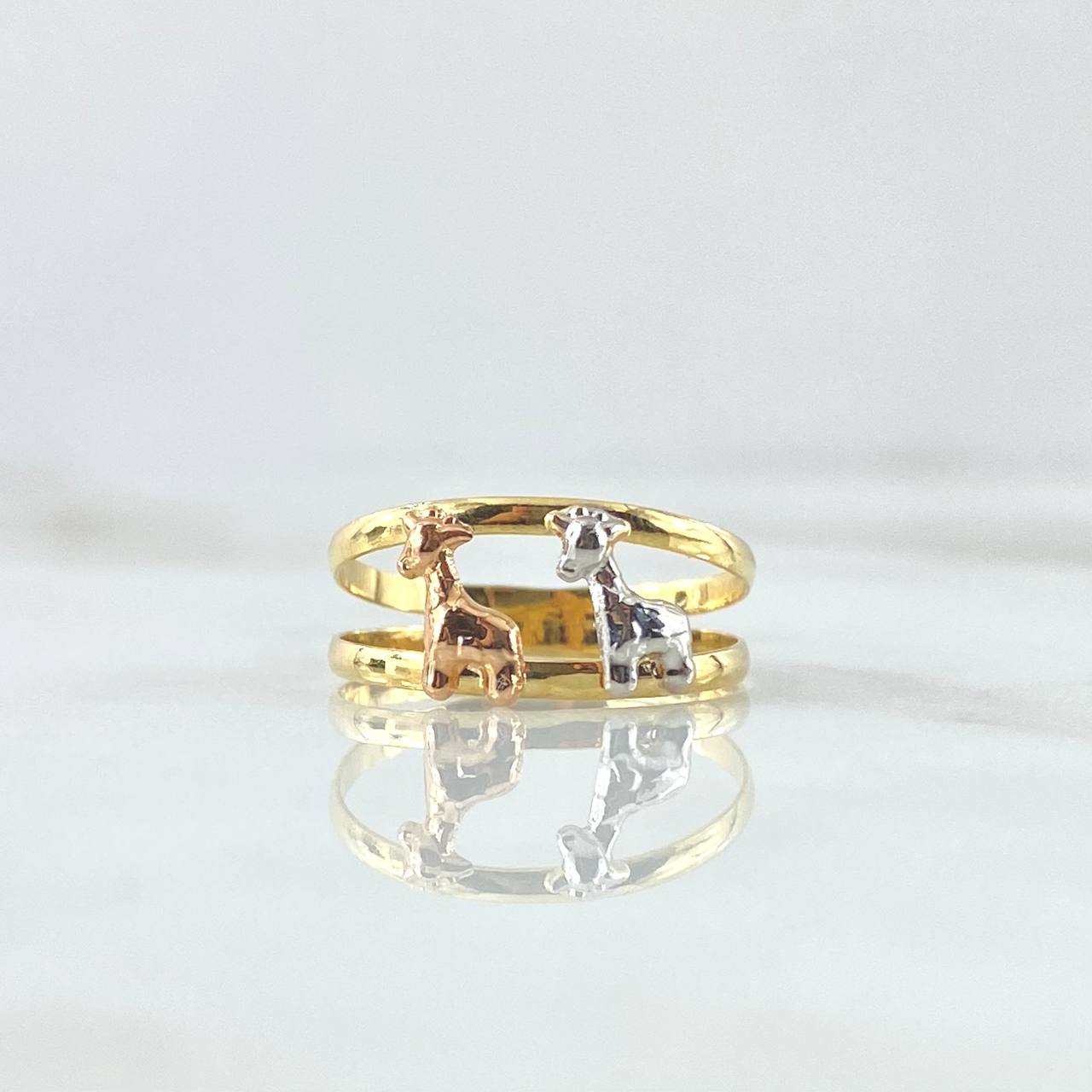 Anillo Jirafa Doble 1.15gr / T5 / Tres Oros 18K ©