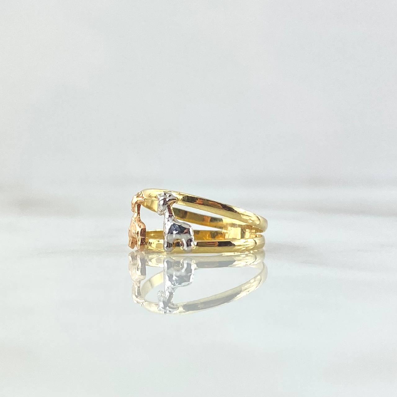 Anillo Jirafa Doble 1.15gr / T5 / Tres Oros 18K ©