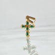Dije Cruz Tronco 2.65gr / 2.5cm / Esmeralda 25Pts Oro Amarillo 18K (Joya) *