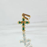 Dije Cruz Tronco 2.65gr / 2.5cm / Esmeralda 25Pts Oro Amarillo 18K (Joya) *