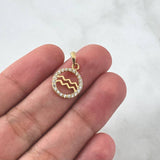 Dije Acuario 1.05gr / 2cm / Circones Blancos Oro Amarillo 18K
