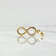 Dije Infinito Parcial 1.3gr / 2.7cm / Circones Blancos Oro Amarillo 18K