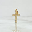 Dije Cruz Enreversada 1.55gr / 2.5cm / Circones Blancos Oro Amarillo 18K