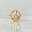 Herraje Sagrado Corazón De Jesús 2gr / 2.3cm / Circones Blancos Oro Amarillo 18K