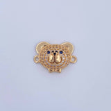 Herraje Rostro Oso 2.25gr / 1.8cm / Circones Azules Negros Blancos Oro Amarillo 18K &