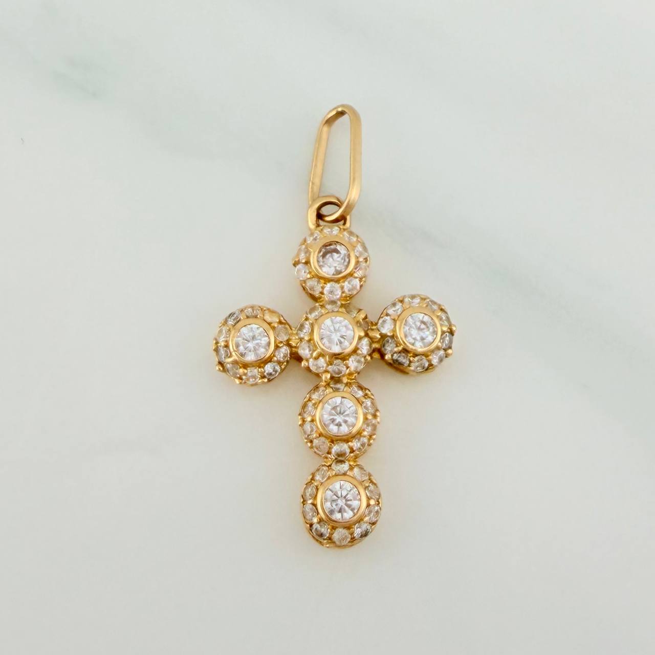 Dije Cruz Tupida 1.45gr / 2.6cm / Oro Amarillo 18K $